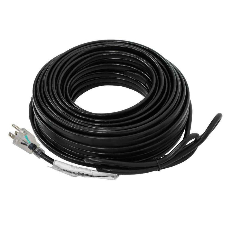 DURAFORCE 100 Feet 8W/FT Black Heat Tape W/ Clip Hook Roof Heat Cable Snow De-icing Kit