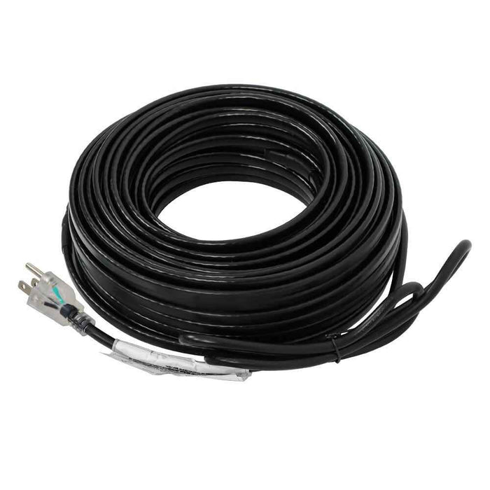 DURAFORCE 100 Feet 8W/FT Black Heat Tape W/ Clip Hook Roof Heat Cable Snow De-icing Kit