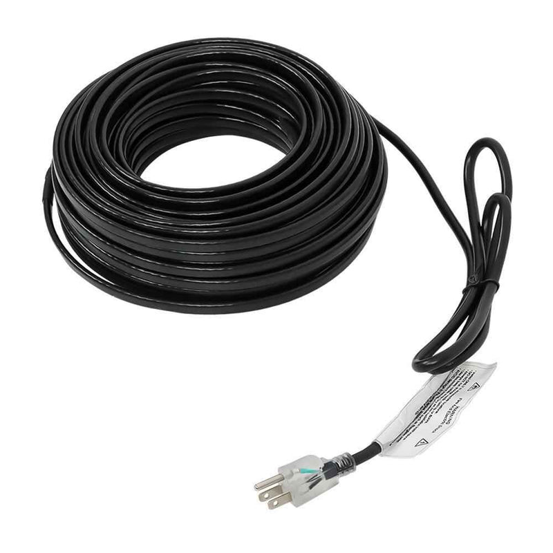 DURAFORCE 100 Feet 8W/FT Black Heat Tape W/ Clip Hook Roof Heat Cable Snow De-icing Kit
