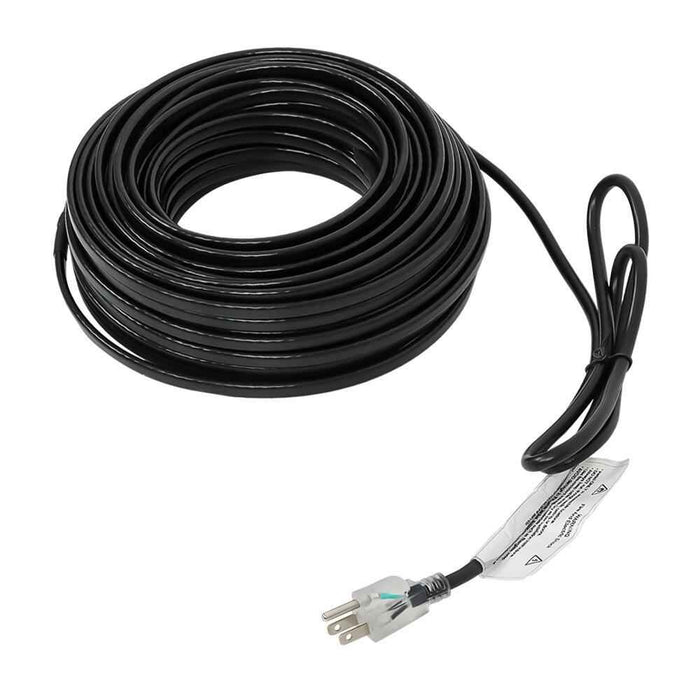 DURAFORCE 100 Feet 8W/FT Black Heat Tape W/ Clip Hook Roof Heat Cable Snow De-icing Kit