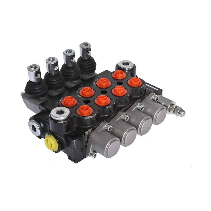 DURAFORCE SAE 4 Spool Hydraulic Monoblock Double Acting Control Valve 11 GPM Ports