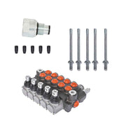 DURAFORCE 5 Spool 11 GPM Hydraulic Acting Control Valve + Conversion Plug SAE Port