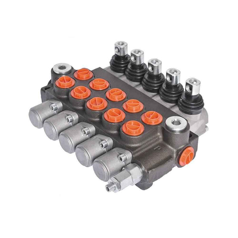 DURAFORCE 5 Spool 11 GPM Hydraulic Acting Control Valve + Conversion Plug SAE Port