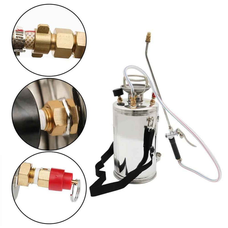 DURAFORCE Stainless Steel Sprayer 1.5Gal 6L 16" Wand & 3.3FT With Nozzles for Pest Control