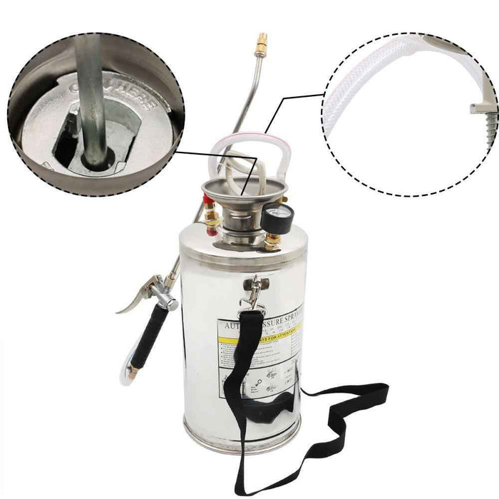 DURAFORCE Stainless Steel Sprayer 1.5Gal 6L 16" Wand & 3.3FT With Nozzles for Pest Control