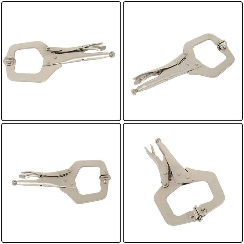 DURAFORCE 11" Grip w/ Swivel Pad Vise Jaws 10 Pcs Adjustable Locking C Clamp Pliers