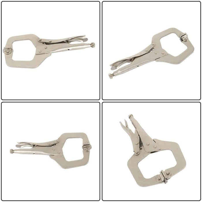 DURAFORCE 11" Grip w/ Swivel Pad Vise Jaws 10 Pcs Adjustable Locking C Clamp Pliers