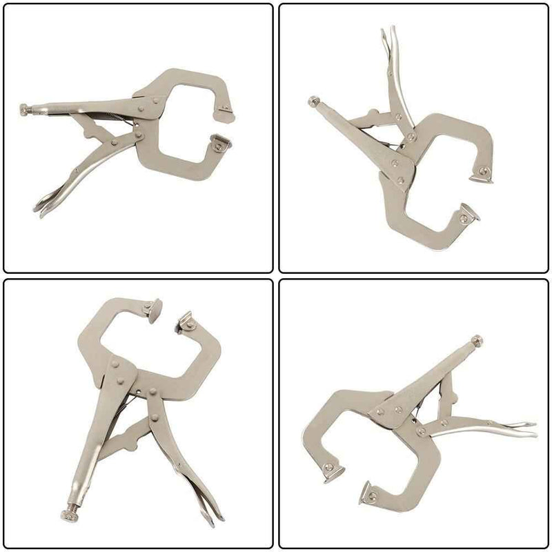 DURAFORCE 11" Grip w/ Swivel Pad Vise Jaws 10 Pcs Adjustable Locking C Clamp Pliers