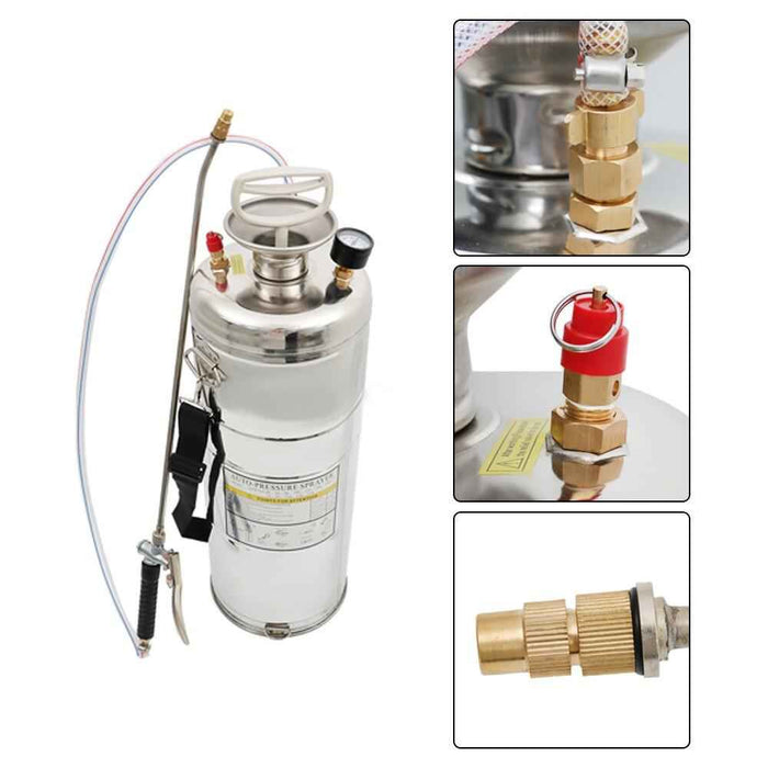 DURAFORCE Stainless Steel Sprayer 3Gal 12L 20" Wand & 3FT With Nozzles for Pest Control