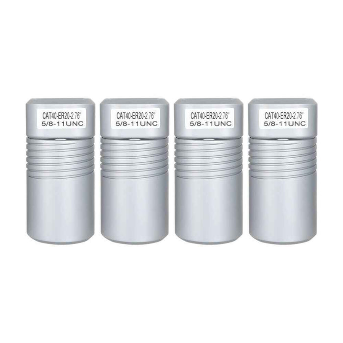 DURAFORCE 4 Pcs CAT40-ER20 Collet Chuck 2.76" Gage Length Runout Chucks Tool Holder
