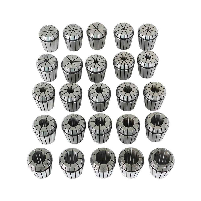 DURAFORCE 25Pcs Collet Set ER32 Collet Chuck 1/16" - 3/4" Holder Spring Collet Set New