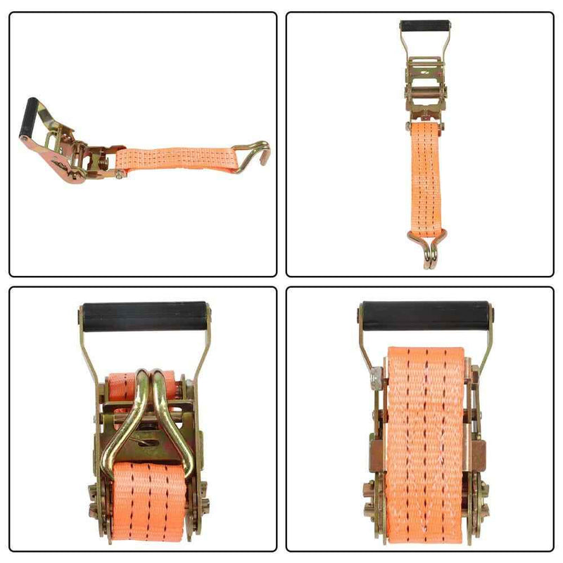 DURAFORCE 10 Pack 4000LB J-Hook fitting 1.5" ×15' Ratchet Strap Heavy Duty Tie Downs
