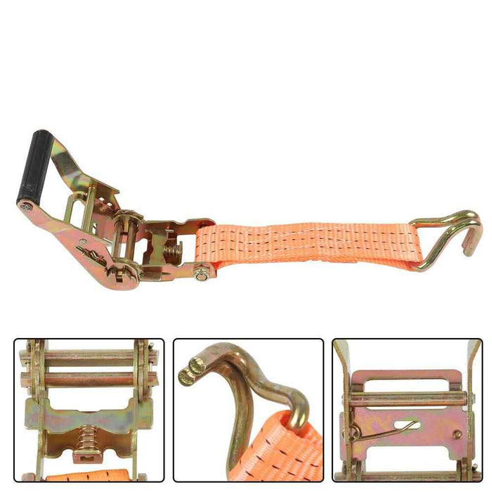 DURAFORCE 10 Pack 4000LB J-Hook fitting 1.5" ×15' Ratchet Strap Heavy Duty Tie Downs