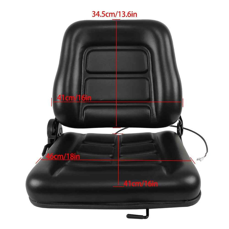 DURAFORCE Fold Down Tractor Forklift Seat Excavator with Adjustable Angle Back Universal