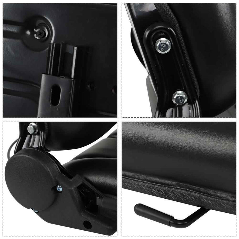 DURAFORCE Fold Down Tractor Forklift Seat Excavator with Adjustable Angle Back Universal