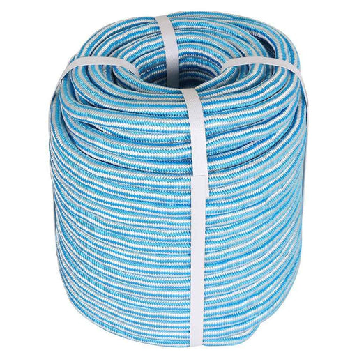 DURAFORCE 1/2 "x 200' 24 Strand Braided Rope Blue & White Strand for Camping Sailing Swing