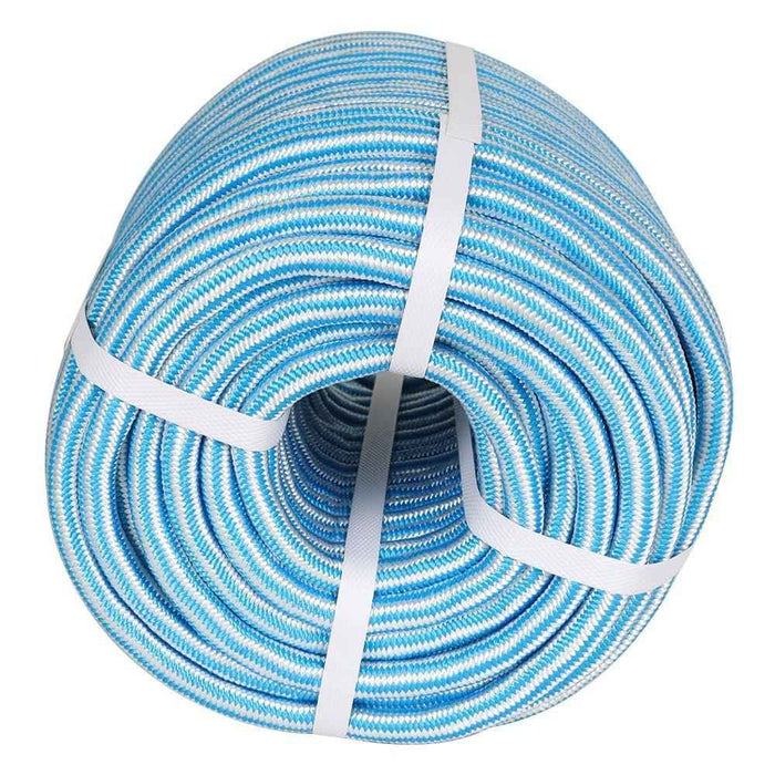DURAFORCE 1/2 "x 200' 24 Strand Braided Rope Blue & White Strand for Camping Sailing Swing