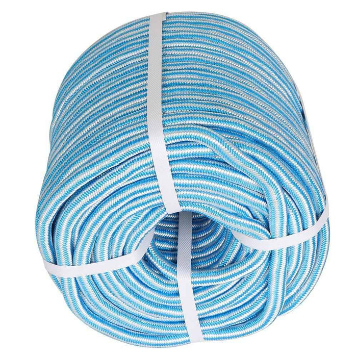 DURAFORCE 1/2 "x 200' 24 Strand Braided Rope Blue & White Strand for Camping Sailing Swing