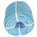 DURAFORCE 1/2 "x 200' 24 Strand Braided Rope Blue & White Strand for Camping Sailing Swing