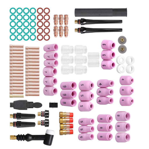 DURAFORCE New for WP-17/18/26 123Pcs TIG Welding Torch Stubby Gas Lens Pyrex Glass Cup Kit