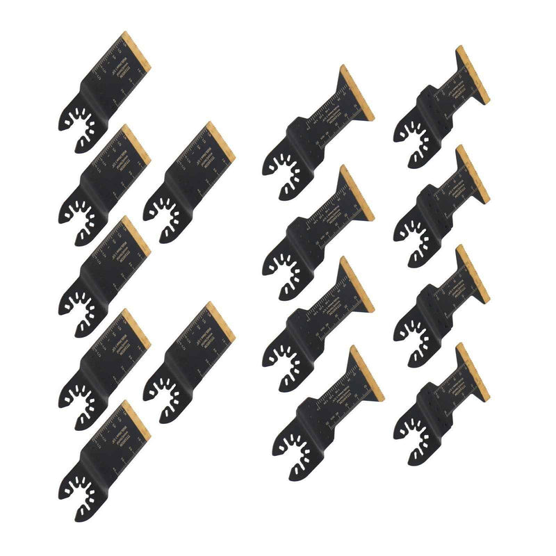 DURAFORCE New 15 Pcs Titanium Oscillating Saw Blades Universal Multitool Metal Cutting