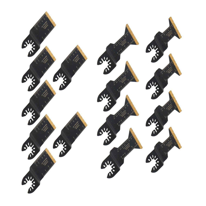 DURAFORCE New 15 Pcs Titanium Oscillating Saw Blades Universal Multitool Metal Cutting