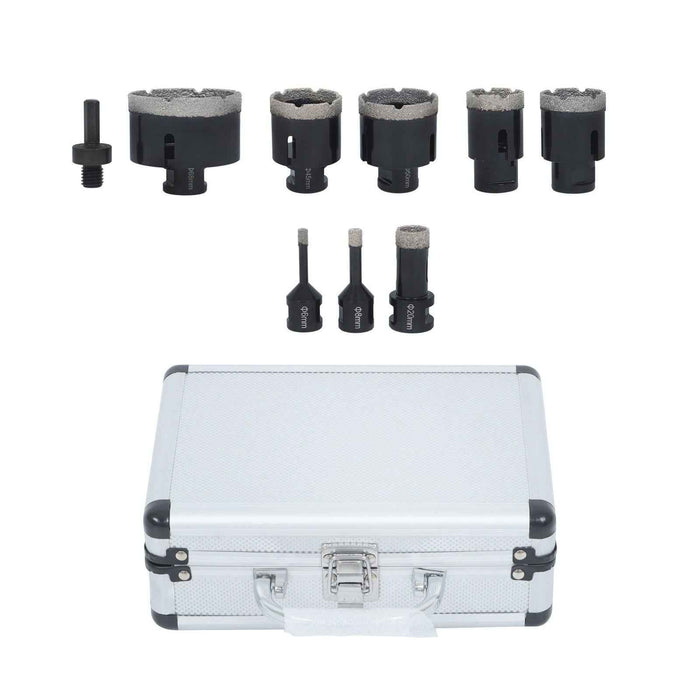 DURAFORCE 9Pack Diamond Drilling Bit Set for Ceramic Granite Tile Hole Saw Cutter Tool US