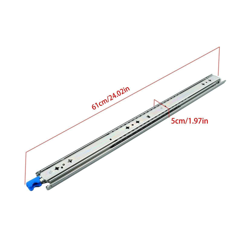 DURAFORCE 1 Pair Locking Drawer Slides 24 Inch Lock & Full Extension 250 lbs Load Capacity