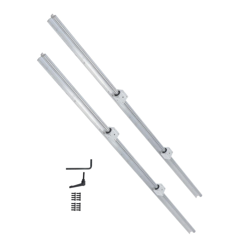 DURAFORCE New W/ 4× SBR20UU Square Type Bearings Block 2× SBR20-1500mm Linear Shaft Rail