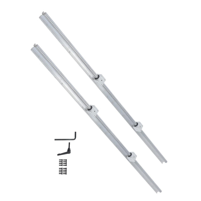DURAFORCE New W/ 4× SBR20UU Square Type Bearings Block 2× SBR20-1500mm Linear Shaft Rail