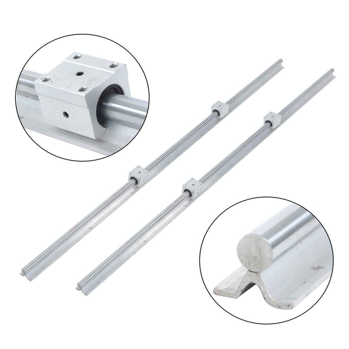 DURAFORCE New W/ 4× SBR20UU Square Type Bearings Block 2× SBR20-1500mm Linear Shaft Rail