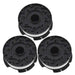 DURAFORCE 3Pcs String Trimmer Spools For BLACK+DECKER AF-100-3ZP GH900 W/0.065" Line