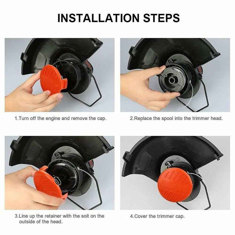DURAFORCE 3Pcs String Trimmer Spools For BLACK+DECKER AF-100-3ZP GH900 W/0.065" Line