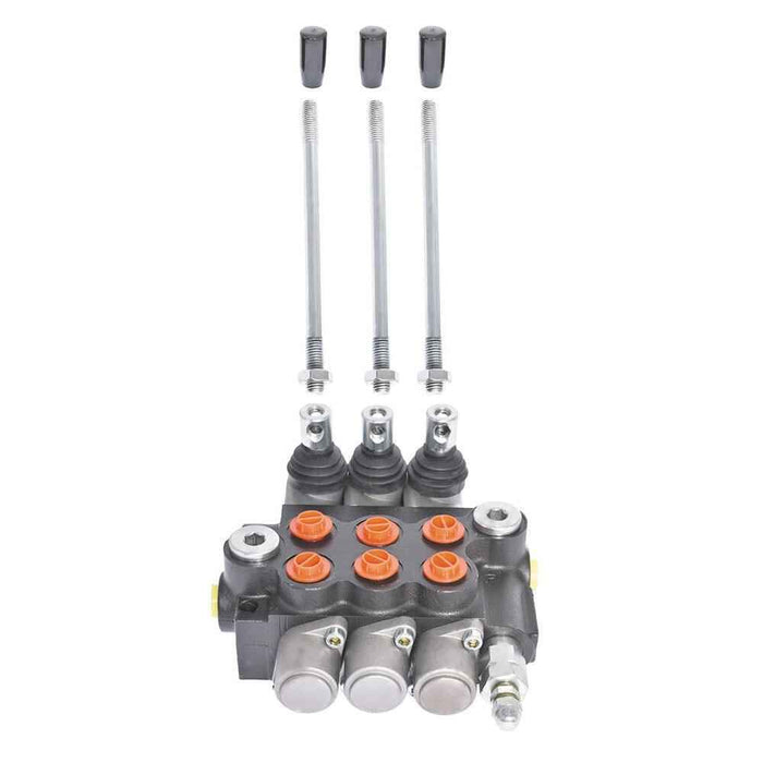 DURAFORCE Hydraulic Directional Control Valve Double 3 Spool 11GPM w/ Conversion Plug