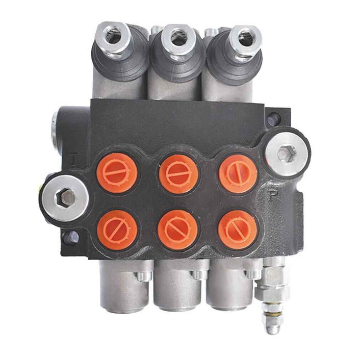 DURAFORCE Hydraulic Directional Control Valve Double 3 Spool 11GPM w/ Conversion Plug