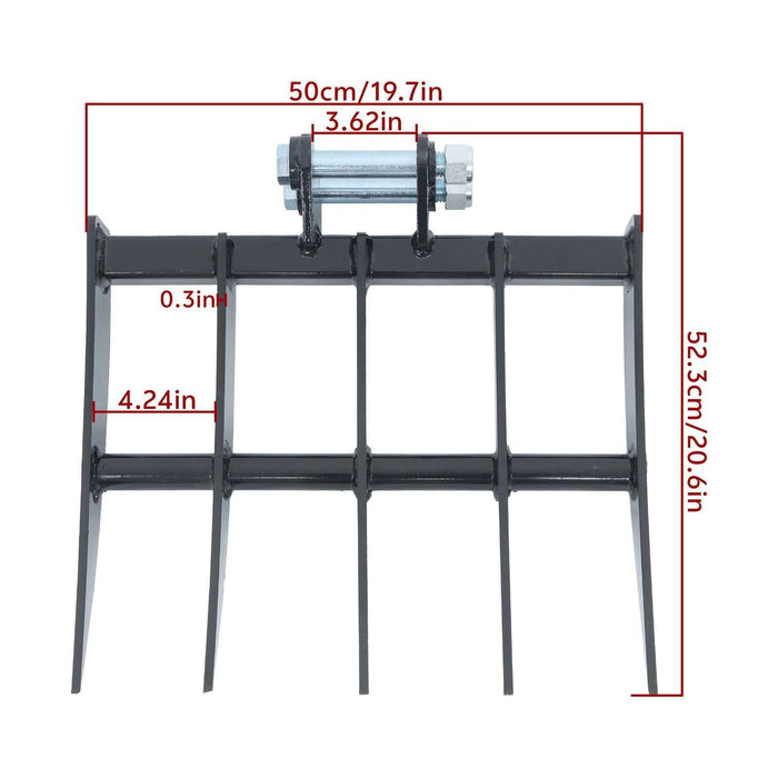 DURAFORCE Mini Excavator Attachment Rake Tool Hooks For Small Digger Attachment