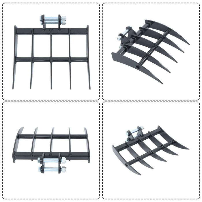 DURAFORCE Mini Excavator Attachment Rake Tool Hooks For Small Digger Attachment