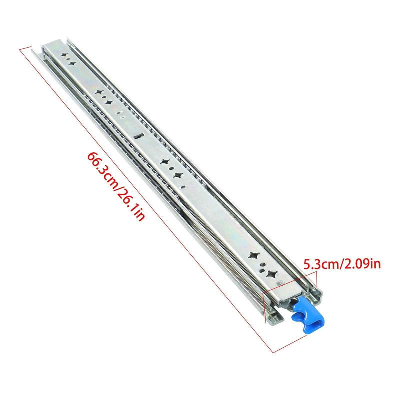 DURAFORCE 1 Pair Locking Drawer Slides 26 Inch Lock & Full Extension 250 lbs Load Capacity