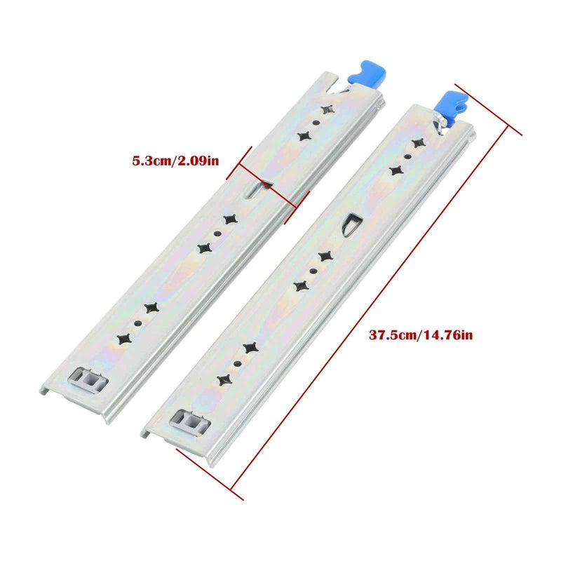 DURAFORCE 1 Pair Locking Drawer Slides 14 Inch Lock & Full Extension 250 lbs Load Capacity