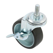 DURAFORCE 8Pack 3Inch Universal Casters Plate Swivel Caster Wheels & Side Brake 3/8"-16×1"