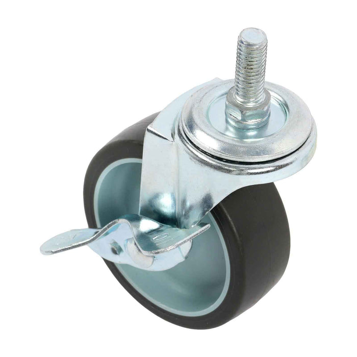 DURAFORCE 8Pack 3Inch Universal Casters Plate Swivel Caster Wheels & Side Brake 3/8"-16×1"