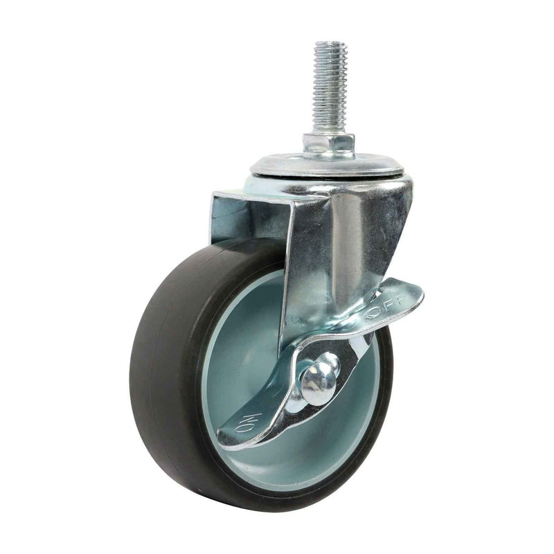 DURAFORCE 8Pack 3Inch Universal Casters Plate Swivel Caster Wheels & Side Brake 3/8"-16×1"