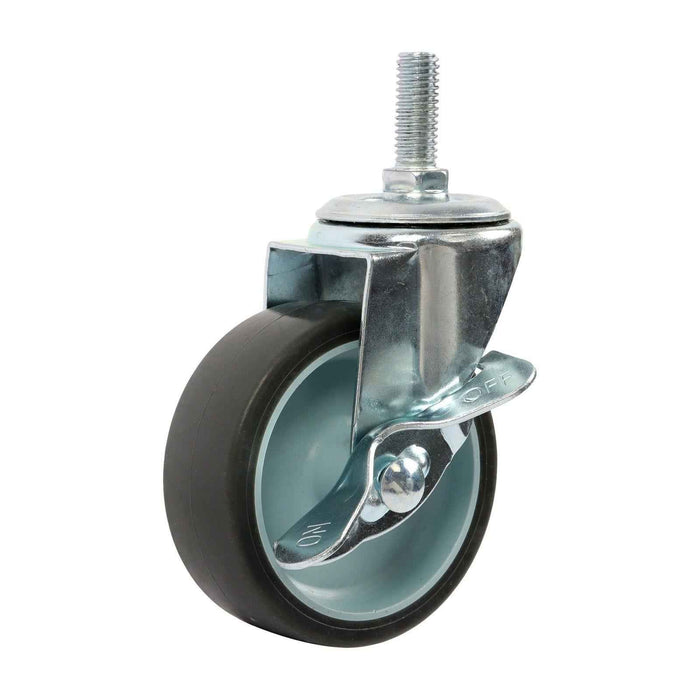 DURAFORCE 8Pack 3Inch Universal Casters Plate Swivel Caster Wheels & Side Brake 3/8"-16×1"