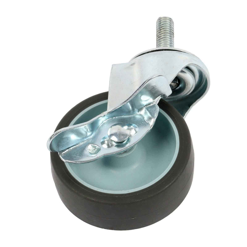 DURAFORCE 8Pack 3Inch Universal Casters Plate Swivel Caster Wheels & Side Brake 3/8"-16×1"