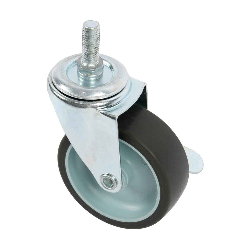 DURAFORCE 8Pack 3Inch Universal Casters Plate Swivel Caster Wheels & Side Brake 3/8"-16×1"
