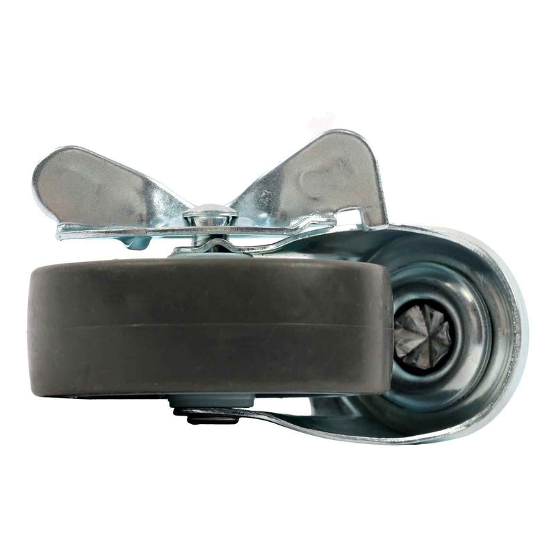 DURAFORCE 8Pack 3Inch Universal Casters Plate Swivel Caster Wheels & Side Brake 3/8"-16×1"