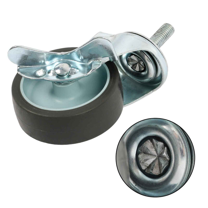 DURAFORCE 8Pack 3Inch Universal Casters Plate Swivel Caster Wheels & Side Brake 3/8"-16×1"