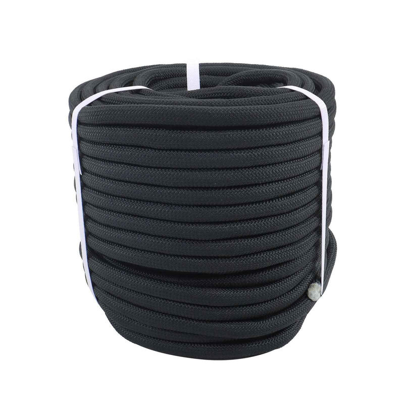 DURAFORCE Black 1/2 Inch × 200FT 48 Strand Premium Polyester Braided Camping Hiking Rope