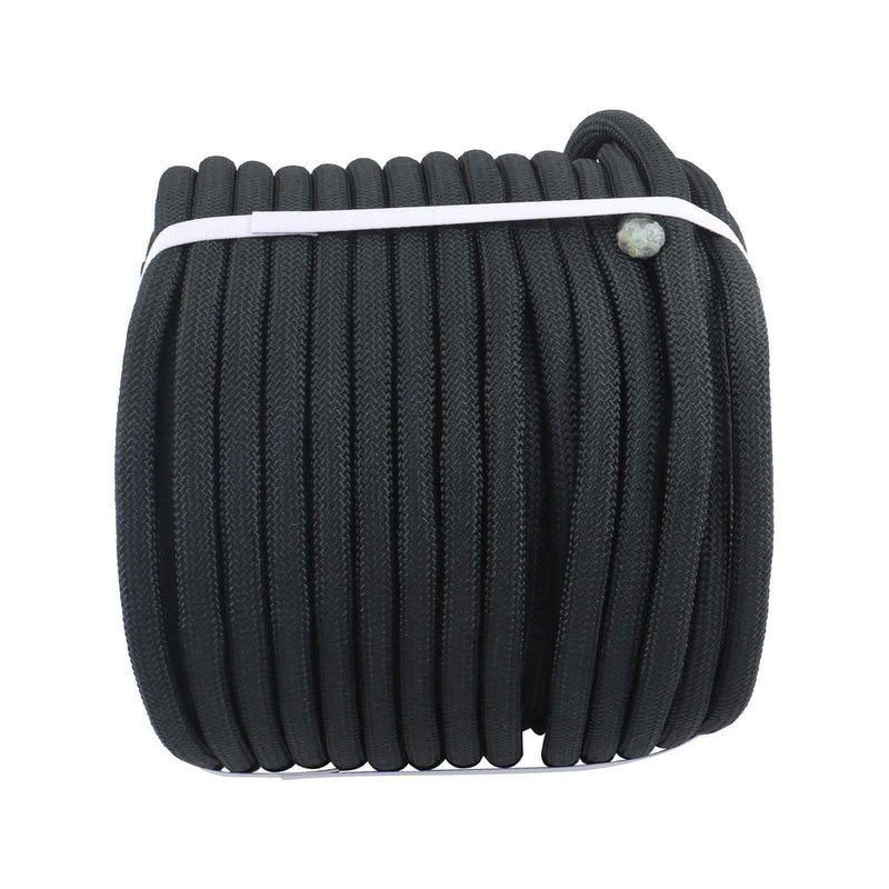 DURAFORCE Black 1/2 Inch × 200FT 48 Strand Premium Polyester Braided Camping Hiking Rope
