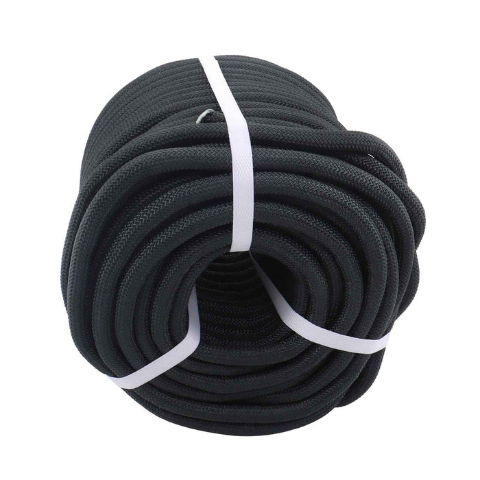 DURAFORCE Black 1/2 Inch × 200FT 48 Strand Premium Polyester Braided Camping Hiking Rope